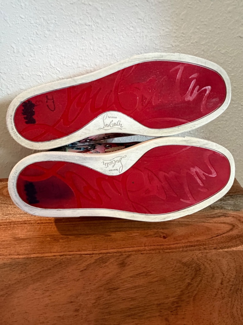 Christian Louboutin Viera Graphic Print Patent Red Sole Sneakers 38 - Picture 11 of 16